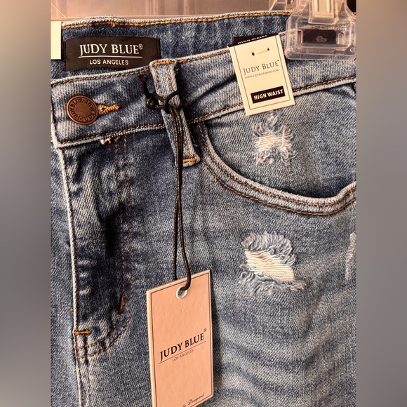 Judy Blue Blue Distressed High waisted Jeans 5/27 New with tags - Picture 3 of 10